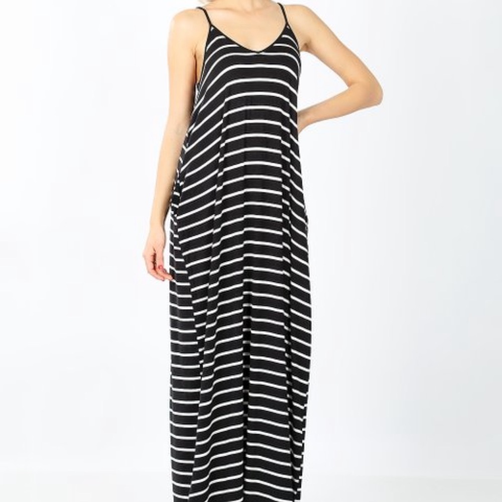 Zenana Striped Maxi Dress